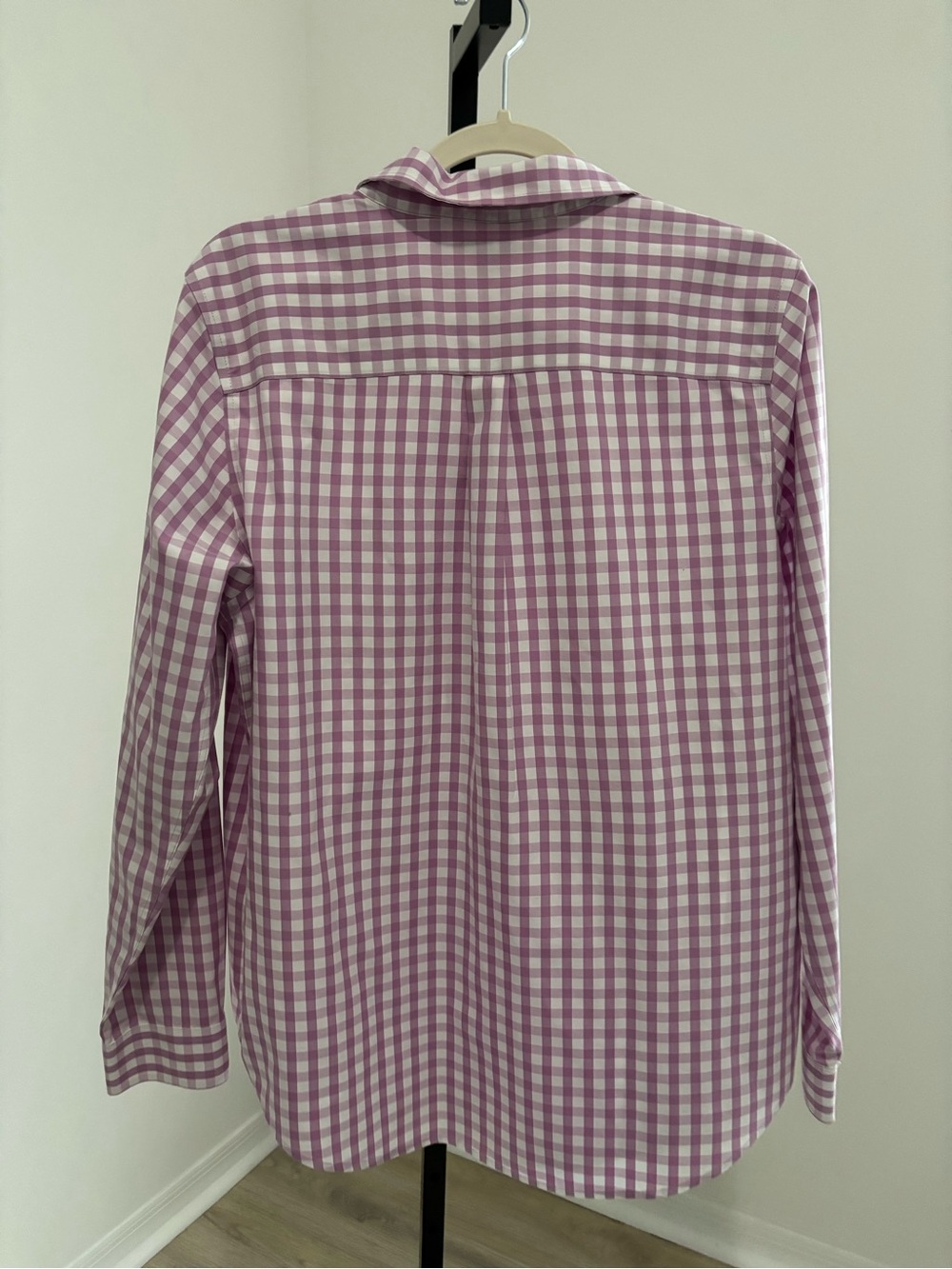 L.L.Bean Lavender & White Gingham Button-Up Shirt - Picture 2 of 5
